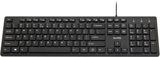 Bedraad USB toetsenbord - QWERTY - Extra dun - Zwart - Allteq