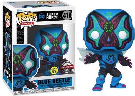 Funko Pop #410 DC Comics - Blue Beetle Dia de los Muertos Glow in the Dark