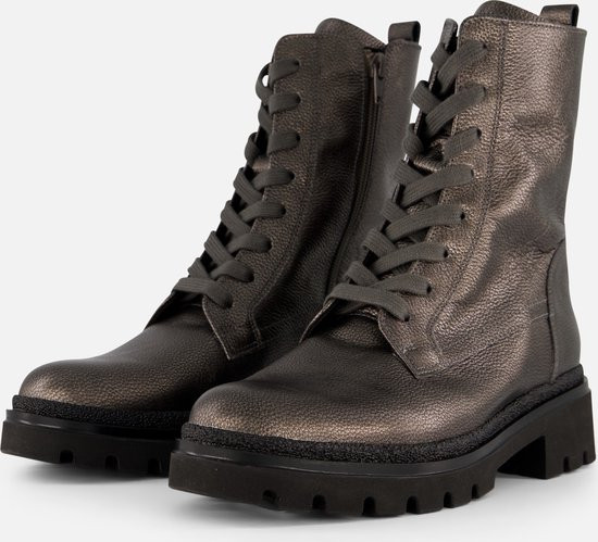 Gabor - maat 38 - Veterboots zilver Leer