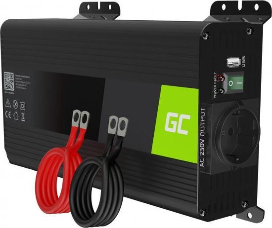 GREEN CELL 12V PRO Voltage - Auto Omvormer 12V naar 220V/230V - 500W(continu) zuivere sinusgolf