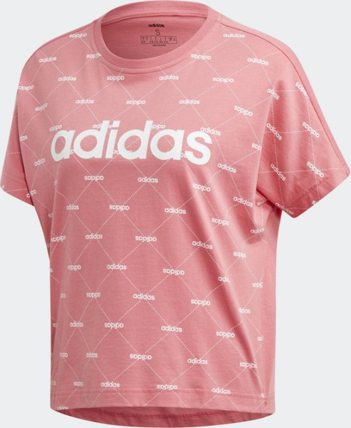 adidas Maat M W Core Fav T Dames Sportshirt - Bliss Pink/White