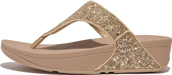 FitFlop - Maat 39 Lulu Glitter Toe-Thongs PU Glitter -Slippers - BEIGE