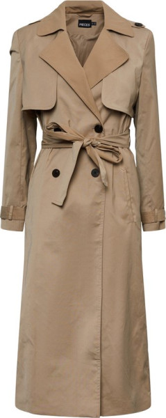 PIECES - Maat S - PCNIKKIE LONG TIE BELT TRENCHCOAT Dames Trenchcoat