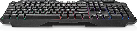 Nedis Bedraad Gaming Toetsenbord - USB Type-A - Membrane Toetsen - LED - QWERTY - Scandinavisch - US