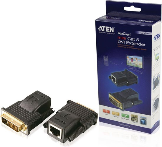 Aten At-ve066 Mini Cat 5 Dvi Verlenger