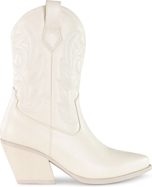 POSH by Poelman - maat 40- JUUL Dames Western Enkel Laarzen - Off White