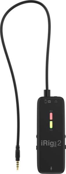 IK Multimedia iRig Pre 2 Smartphone microfoon Dasspeld Zendmethode:Kabelgebonden Audio, 2.0 (3.5 mm