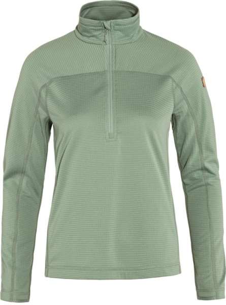 Fjällräven Maat S Abisko Lite Fleece Half Zip Dames Outdoorvest - Misty Green