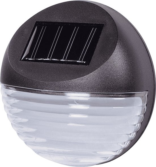 Solar LED verlichting - 4x stuks - voor huis/muur/schutting - 11 cm - zwart - Tuinverlichting - Tuin