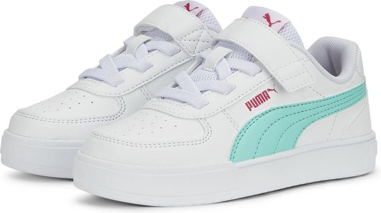 PUMA Caven - maat 32 - AC+ PS Unisex Sneakers - White/Mint/GlowingPink