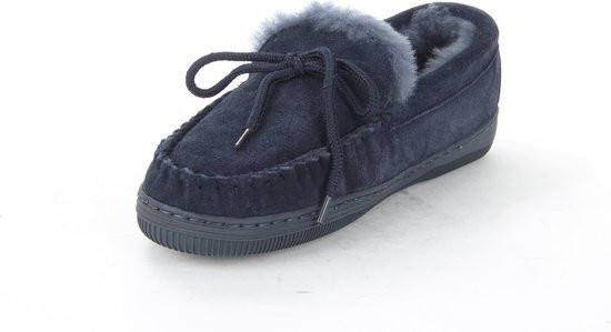 Warmbat Koala Women -maat 40- Suede Dames Sloffen - Donkerblauw