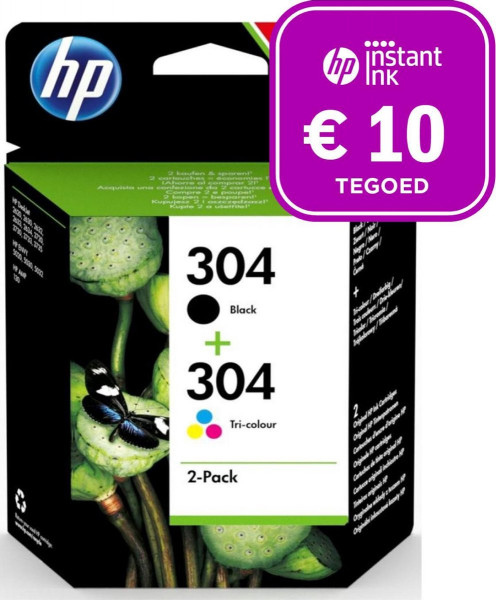 HP 304 - Inktcartridge kleur en zwart + Instant Ink tegoed