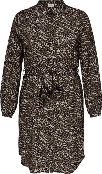 ONLY - Maat 48 - CARMAKOMA CARLOLLILISE LS SHIRT DRESS AOP BF Dames Jurk