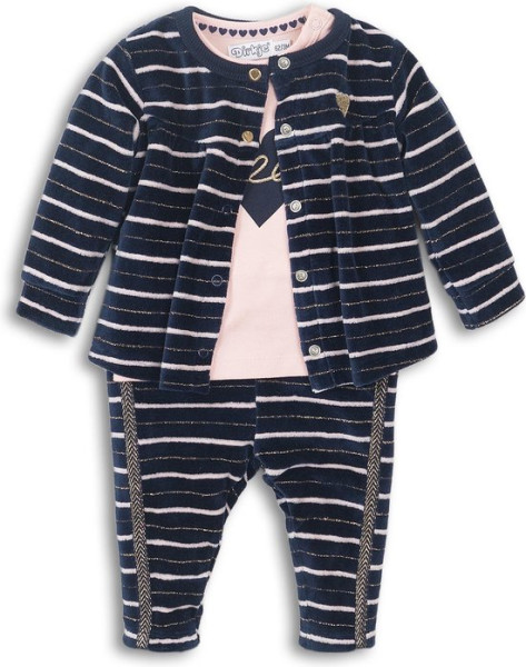 Dirkje - Maat 56 - 3 pce Babysuit - Navy + pink - Vrouwen