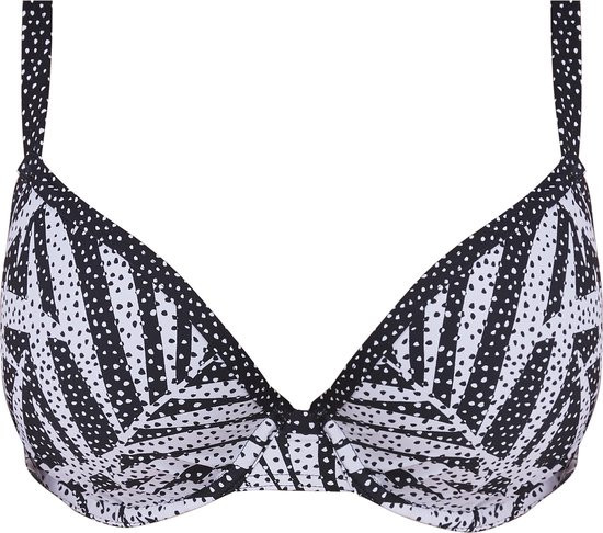 Freya - Maat 70E - GEMINI PALM UW Moulded Plunge Bikini Top - MONOCHROME - Vrouwen