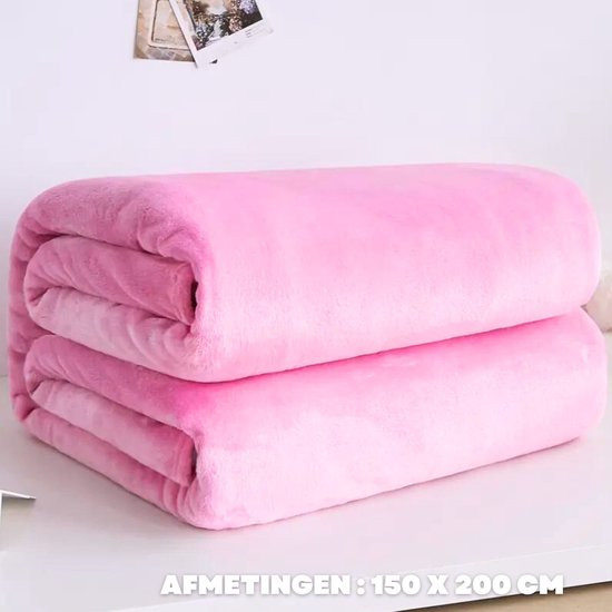 Plaid Caldo - Roze - 150 x 200 cm - Fleece - Deken voor op de bank